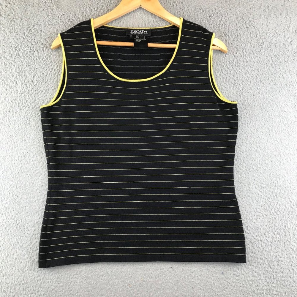 Escada Margaretha Ley Womens Stripe Tank Top Black size 42